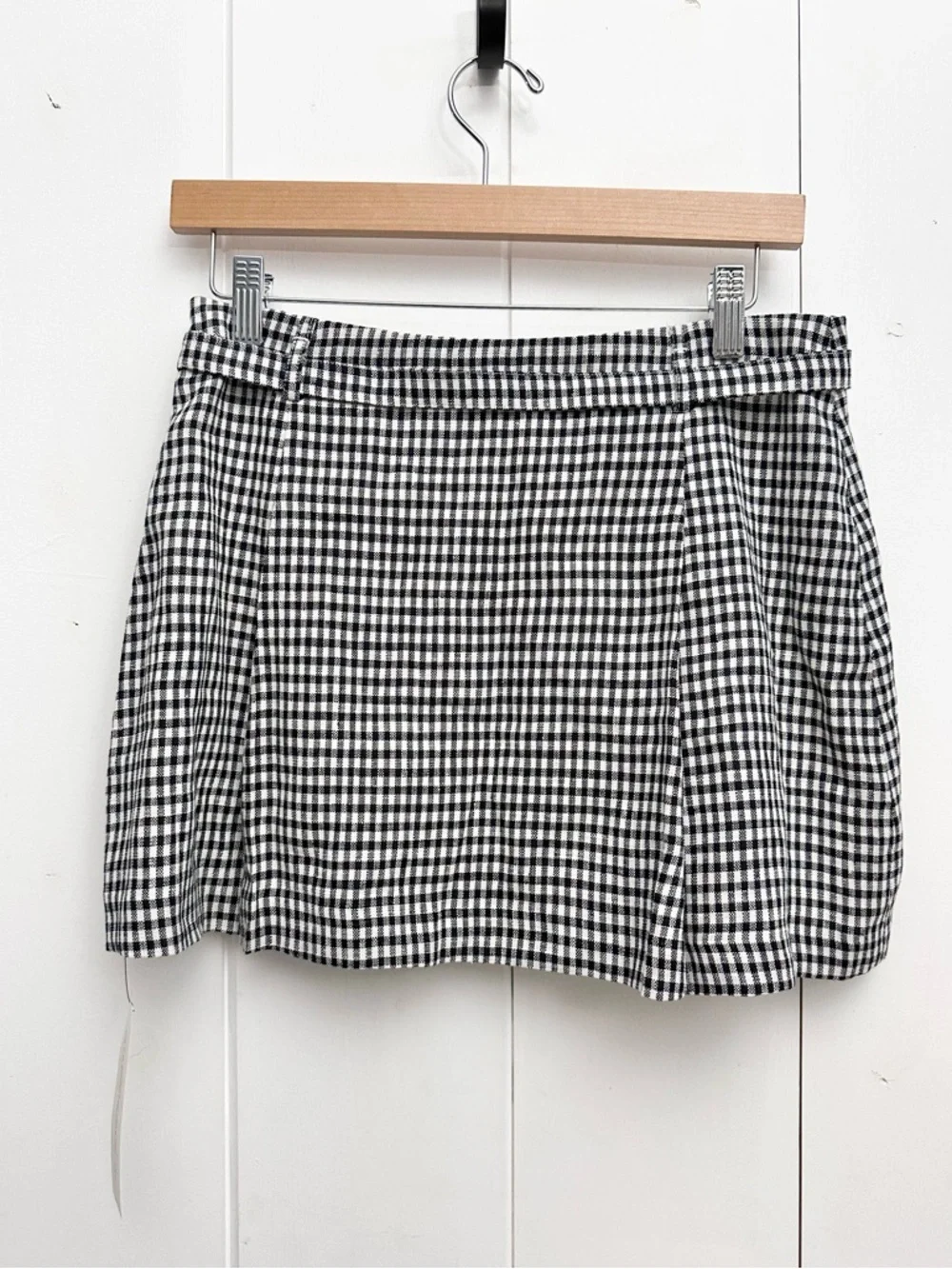 Reformation Rory Linen Skirt In Remy Check Size 2 - Picture 8 of 11
